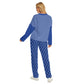 Lady's Pocket Style Blue Plaid HANUKKAH - I love you a latke Family-Matching PJs