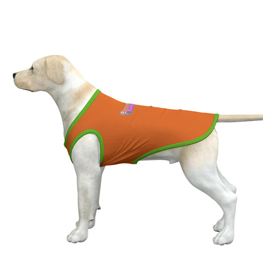 Dog Tank Top-Orange and Green M-2XL