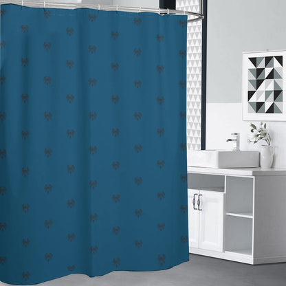 Dalmatian Face Teal Shower Curtain