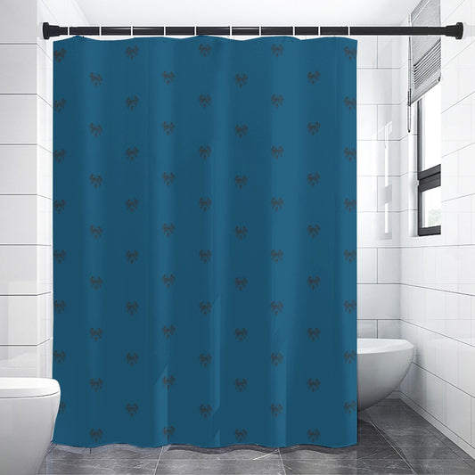 Dalmatian Face Teal Shower Curtain