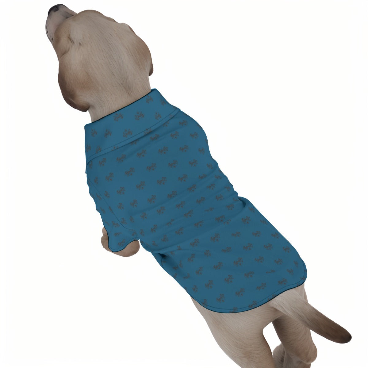 Dog's Dalmatian Face Teal Collar Shirt