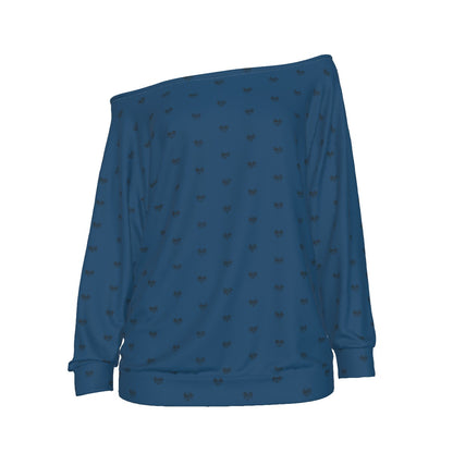 Lady's Dalmatian Face Teal Oversized Shirt