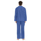 Men's Lapel Style Blue Plaid Family-Matching PJs