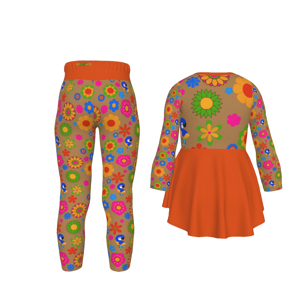 Girl's Flower Pop Shirt and Leggings Set