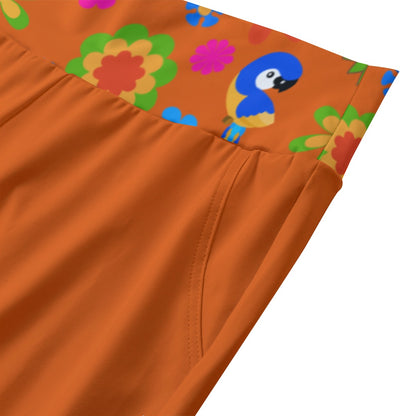 Lady's Flower Pop Orange Leggings