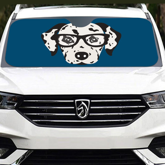 Dalmatian Teal Car Sunshade