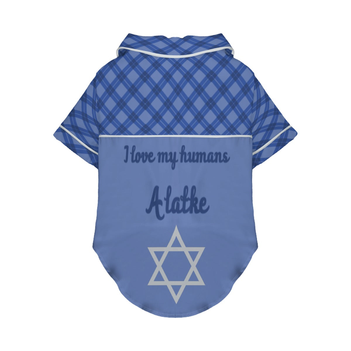 Dog's Blue Plaid HANUKKAH Family-Matching PJs: XS-M