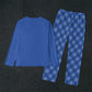 Men's Comfy Style Blue Plaid HANUKKAH - I love you a latke Family-Matching PJs