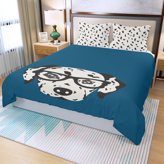 Dalmatian Teal Duvet Bedding Set