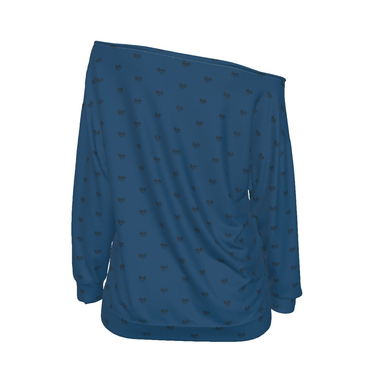 Lady's Dalmatian Face Teal Oversized Shirt