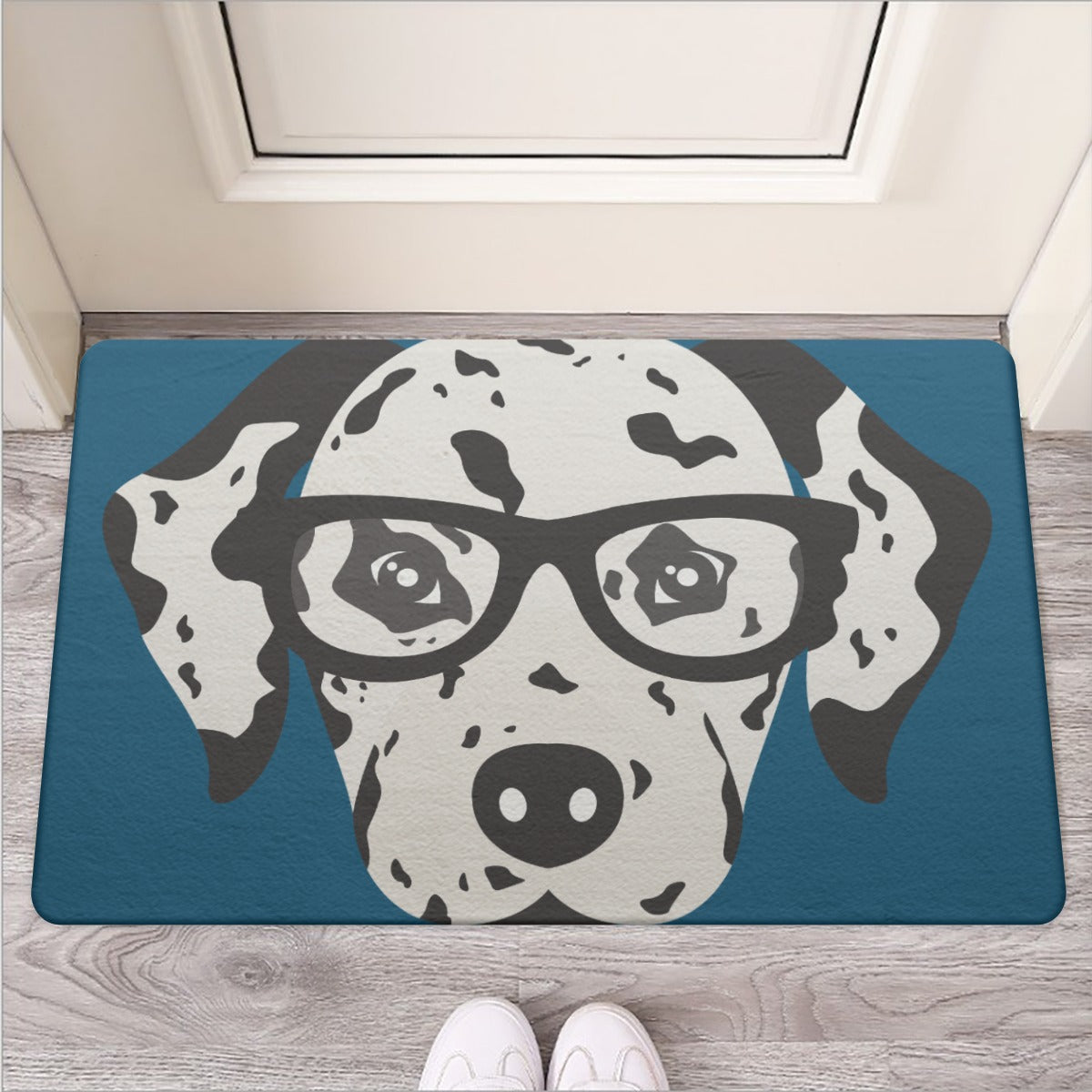 Dalmatian Teal Door Mat