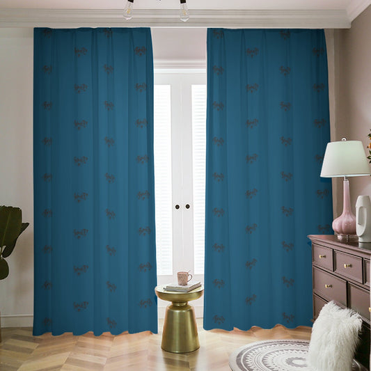 Dalmatian Face Teal Curtains