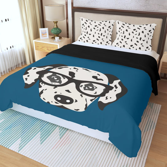 Dalmatian Teal Duvet Bedding Set