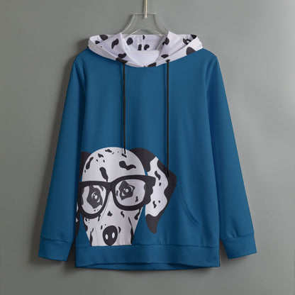 Lady's Dalmatian Teal Hoodie