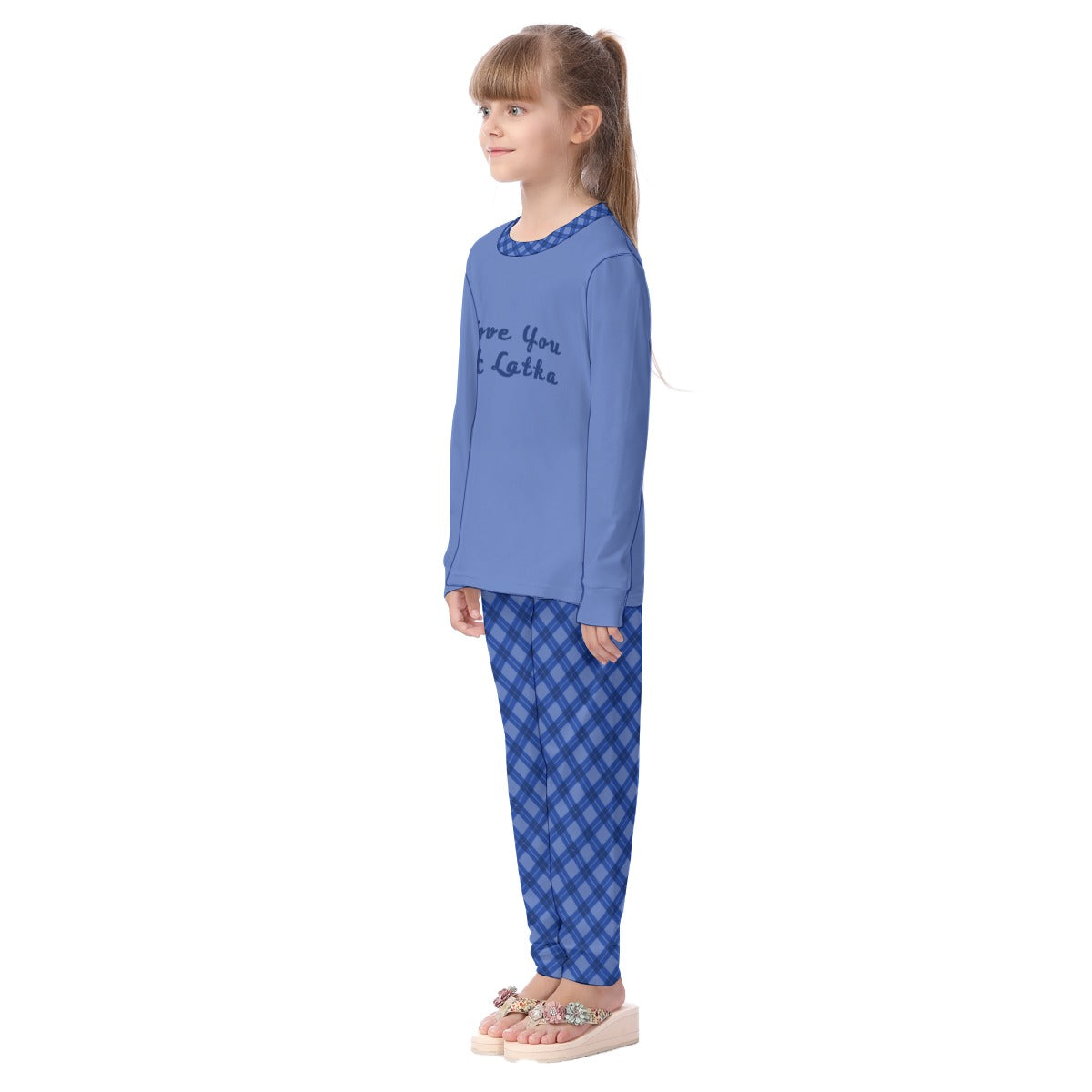 Kid's Cozy Style Blue Plaid HANUKKAH Family-Matching PJs