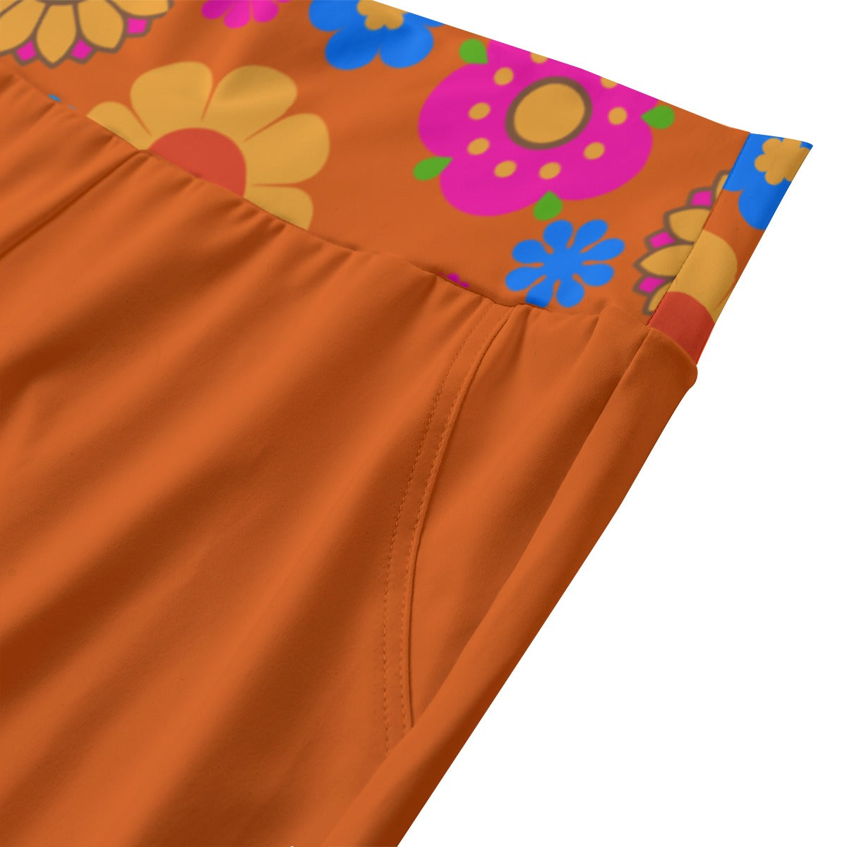 Lady's Flower Pop Orange Leggings