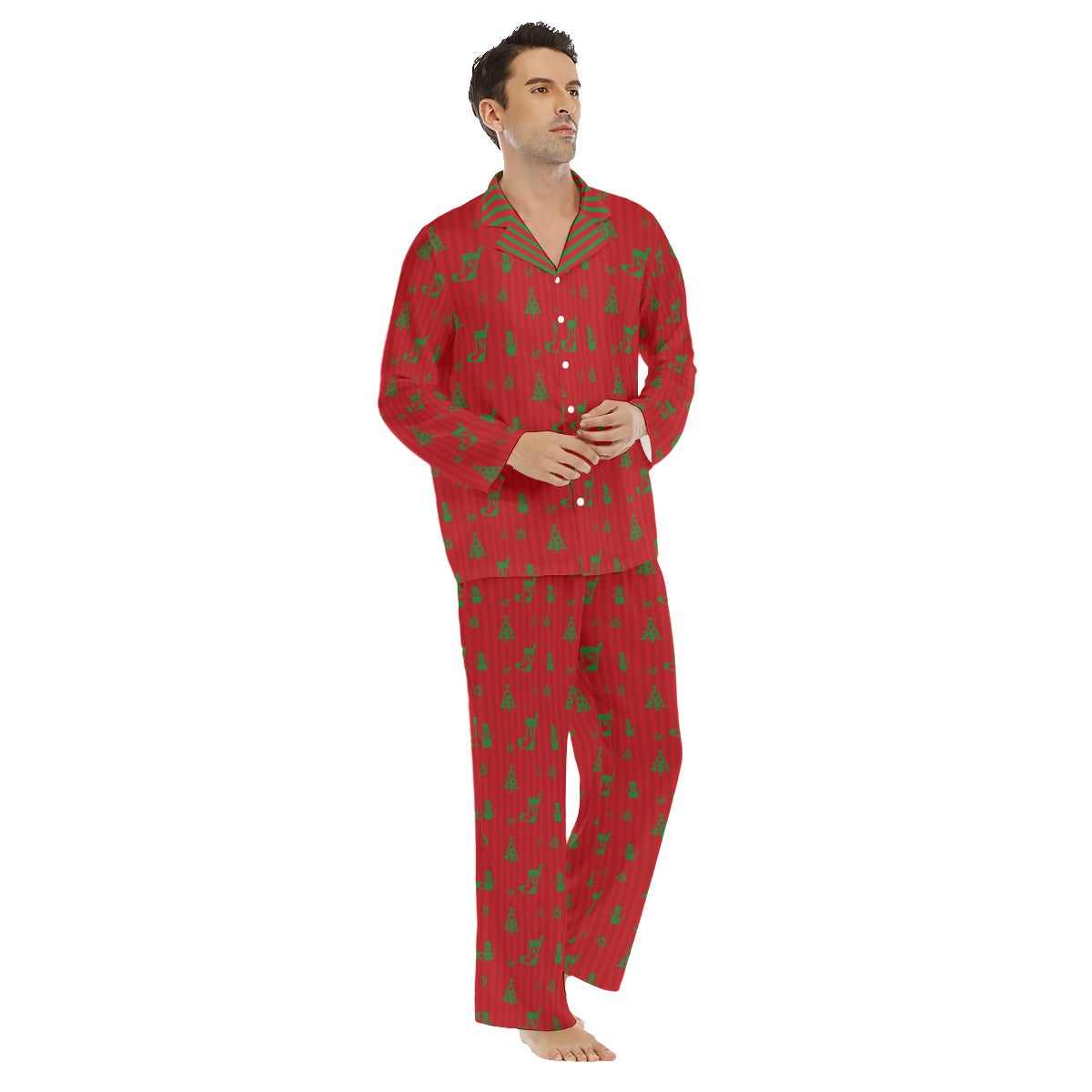 Men's Lapel Style CHRISTMAS Family-Matching PJs