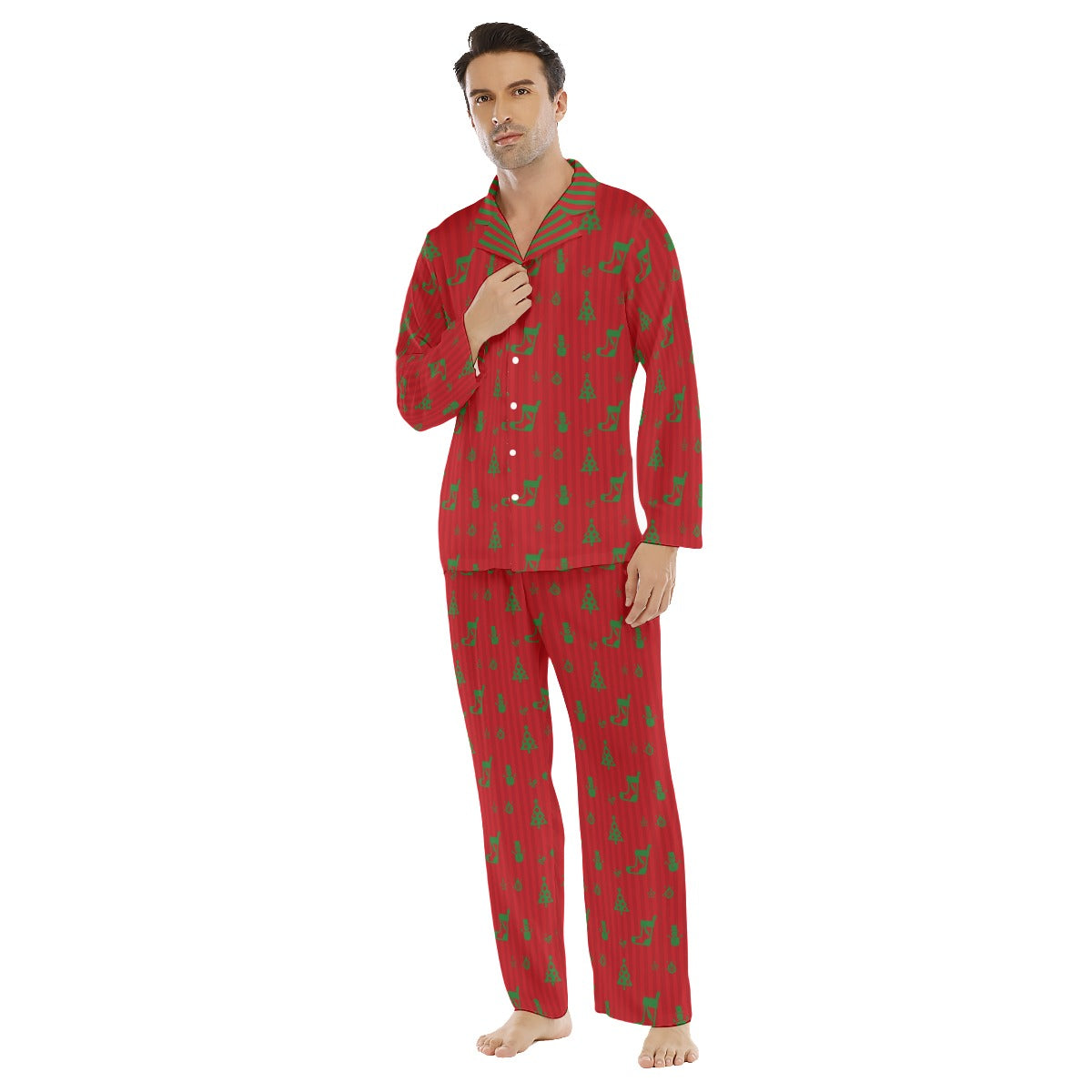 Men's Lapel Style CHRISTMAS Family-Matching PJs