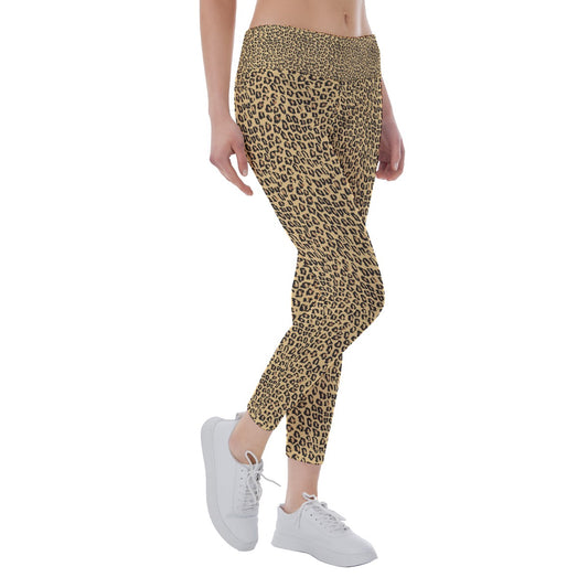 Lady's Parrot-Inspired Leopard Print Leggings